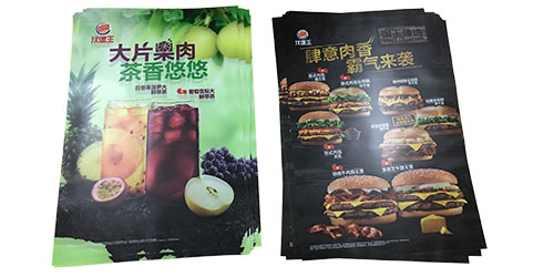 可移UV彩白彩海報貼 漢堡王餐廳玻璃雙面海報案例分享